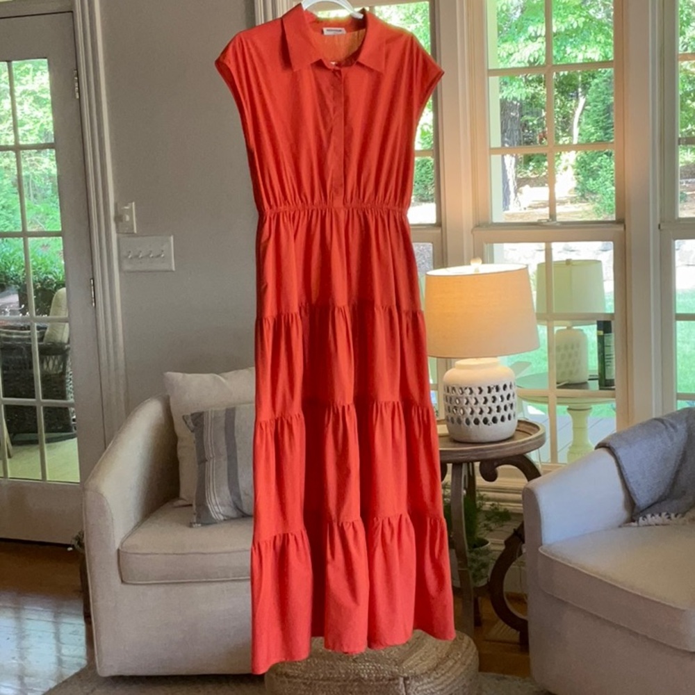 Mittoshop Elegant Orange Maxi Dress NWOT